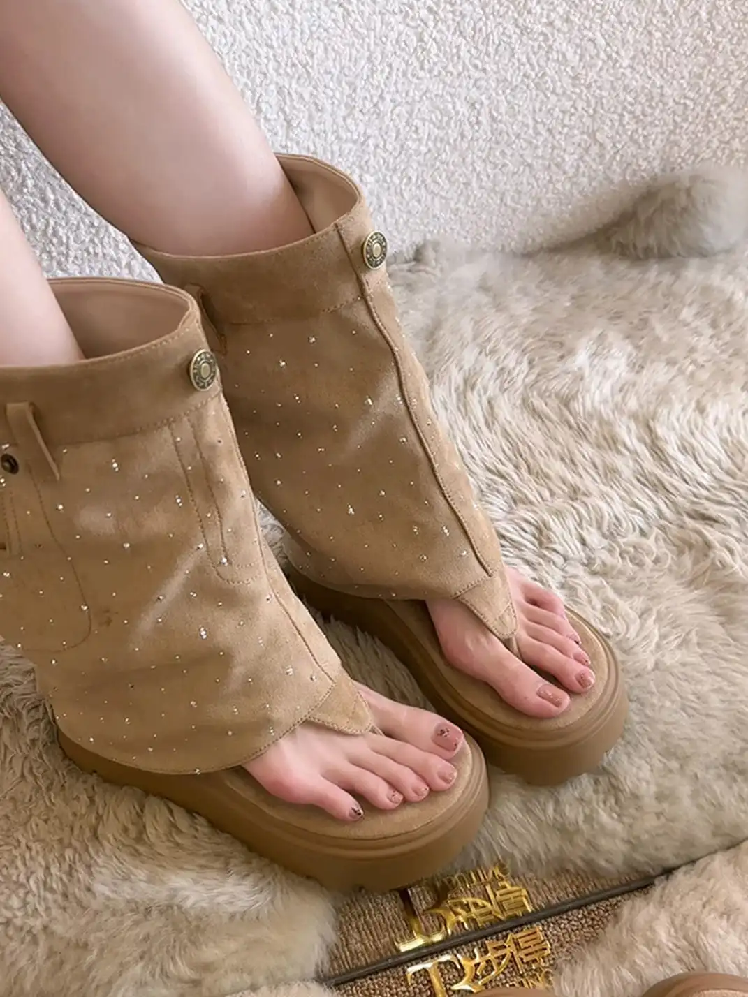 BUTING | Platform Thong Roman Sandal Boots