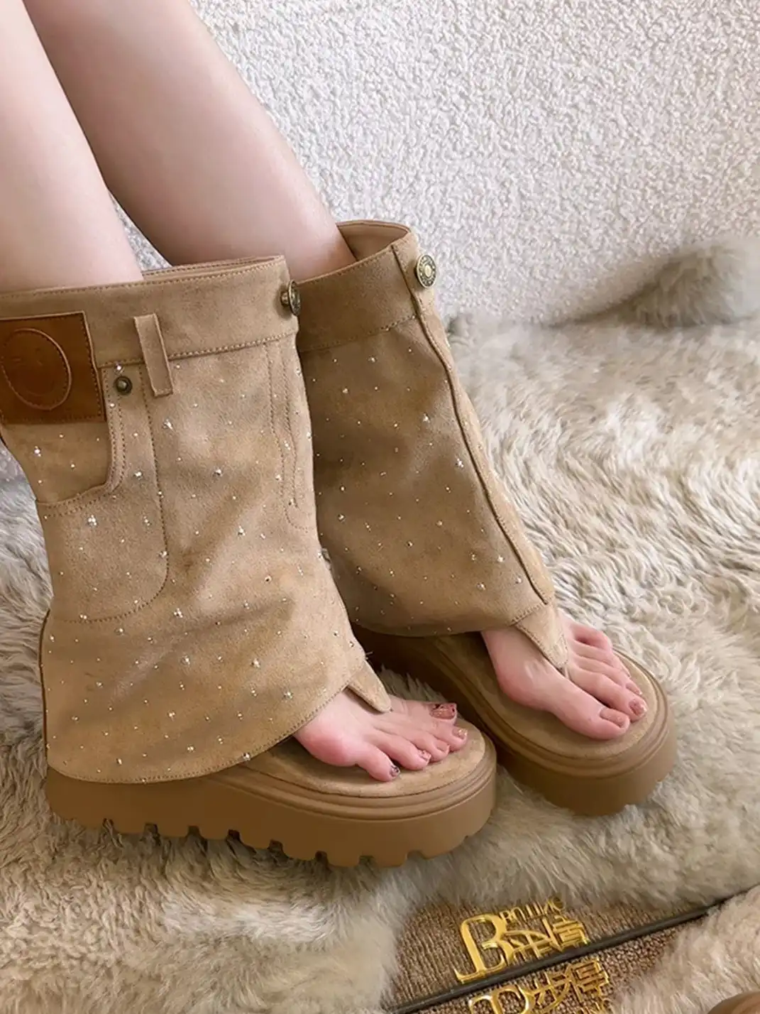 BUTING | Platform Thong Roman Sandal Boots