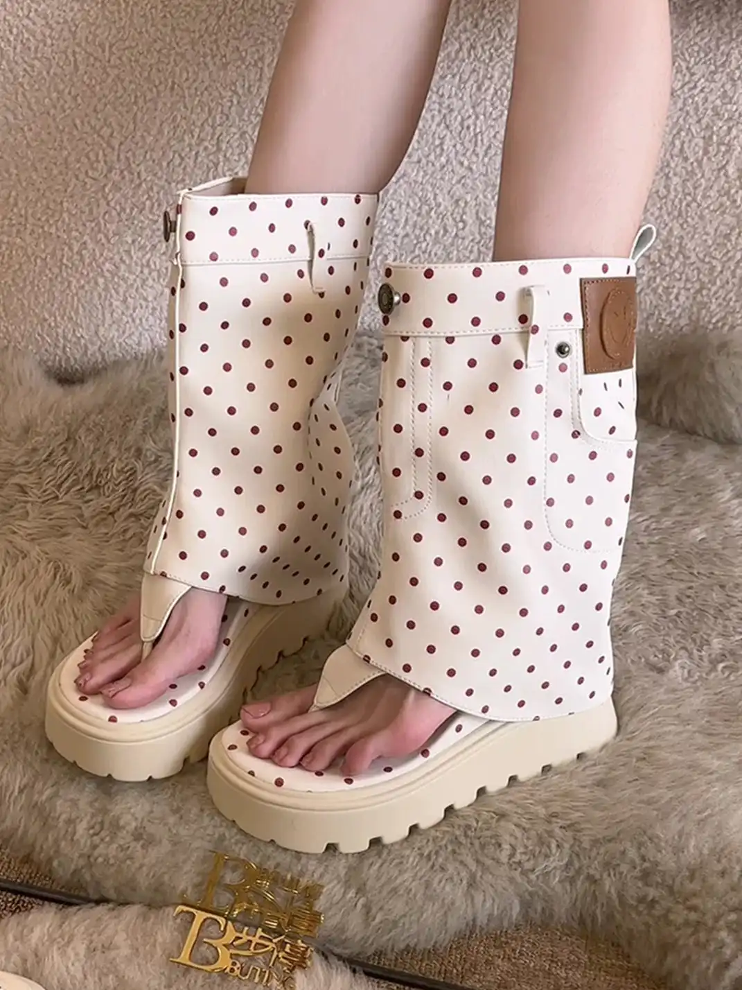 BUTING | Platform Thong Roman Sandal Boots
