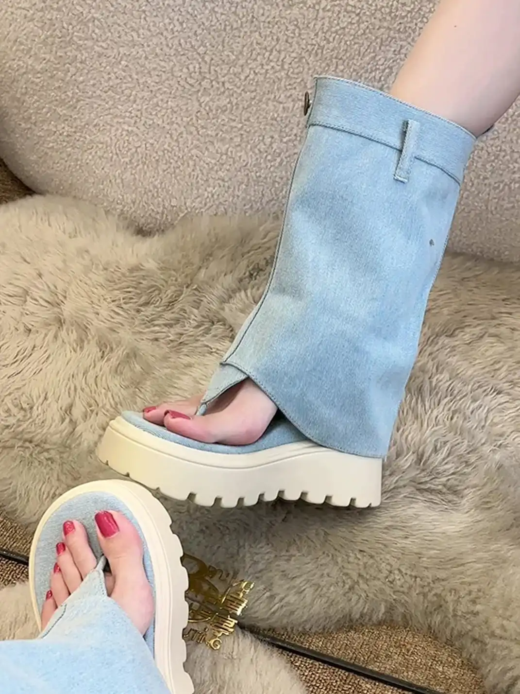 BUTING | Platform Thong Roman Sandal Boots