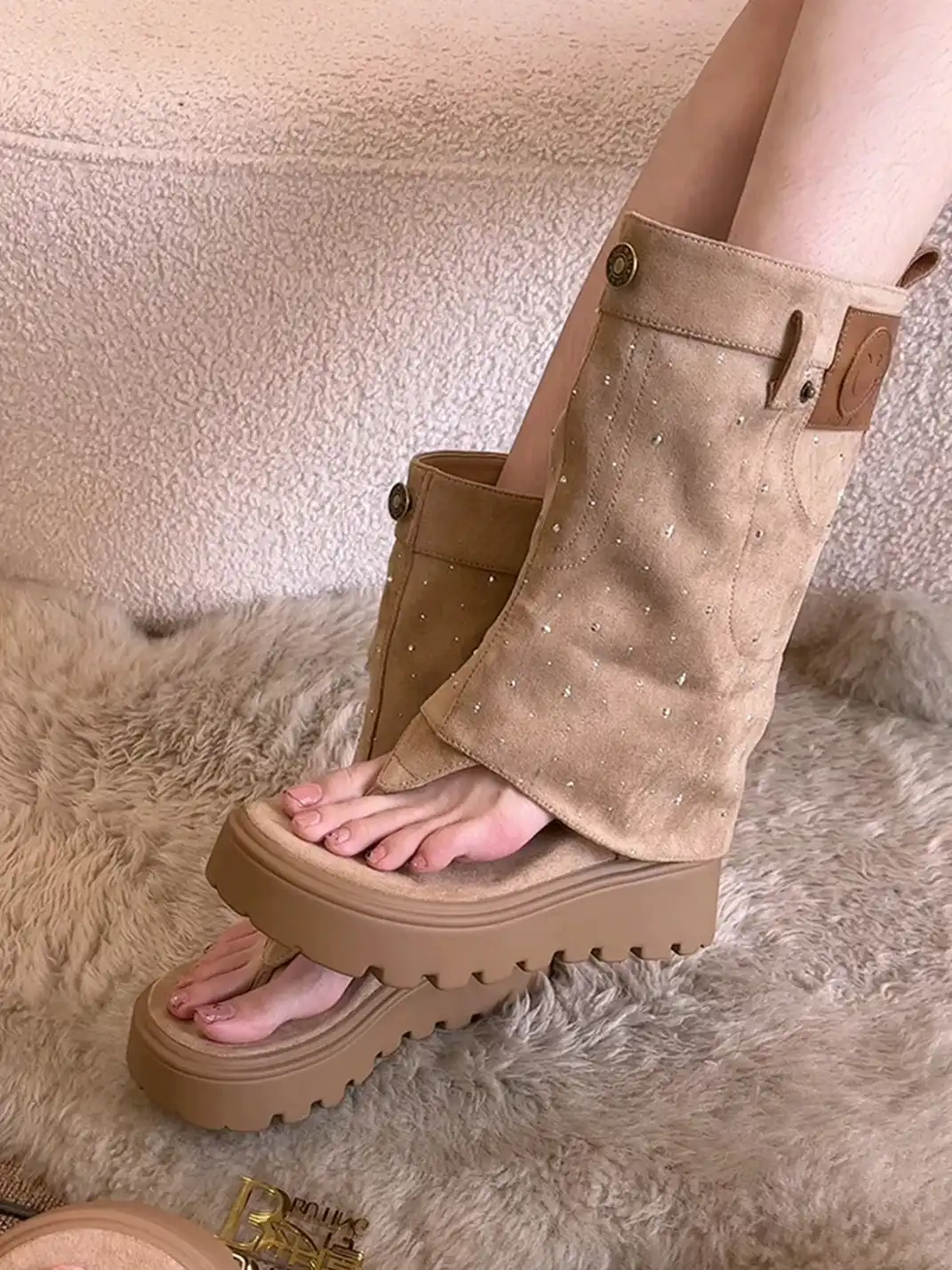 BUTING | Platform Thong Roman Sandal Boots