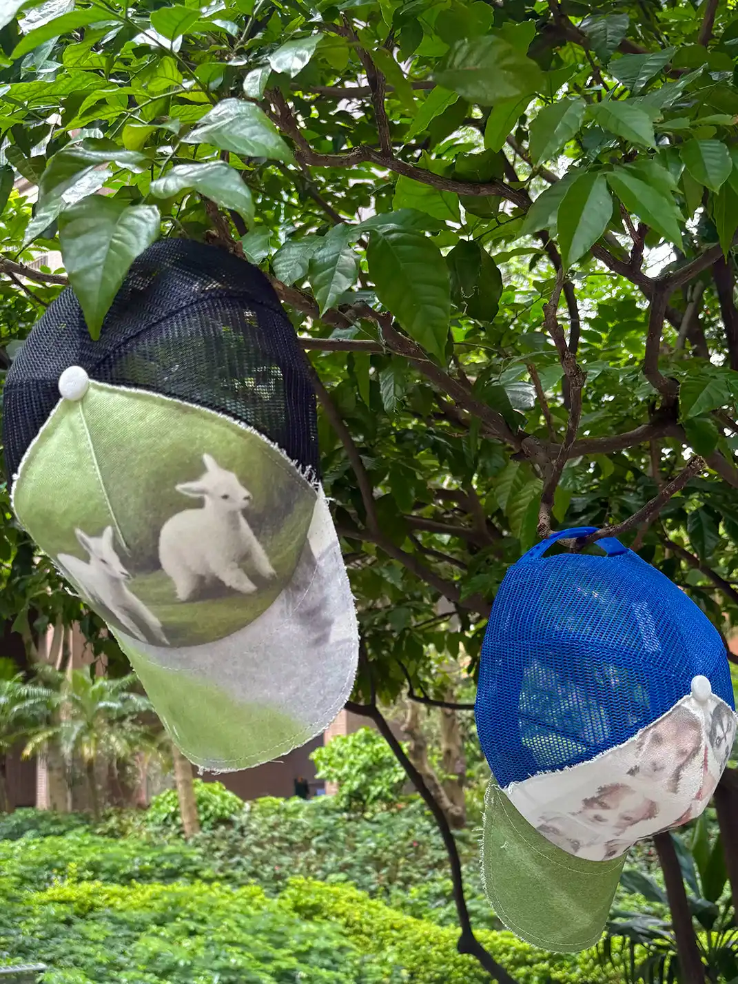JUSKID | Fun Animal Print Raw Edge Distressed Trucker Hat