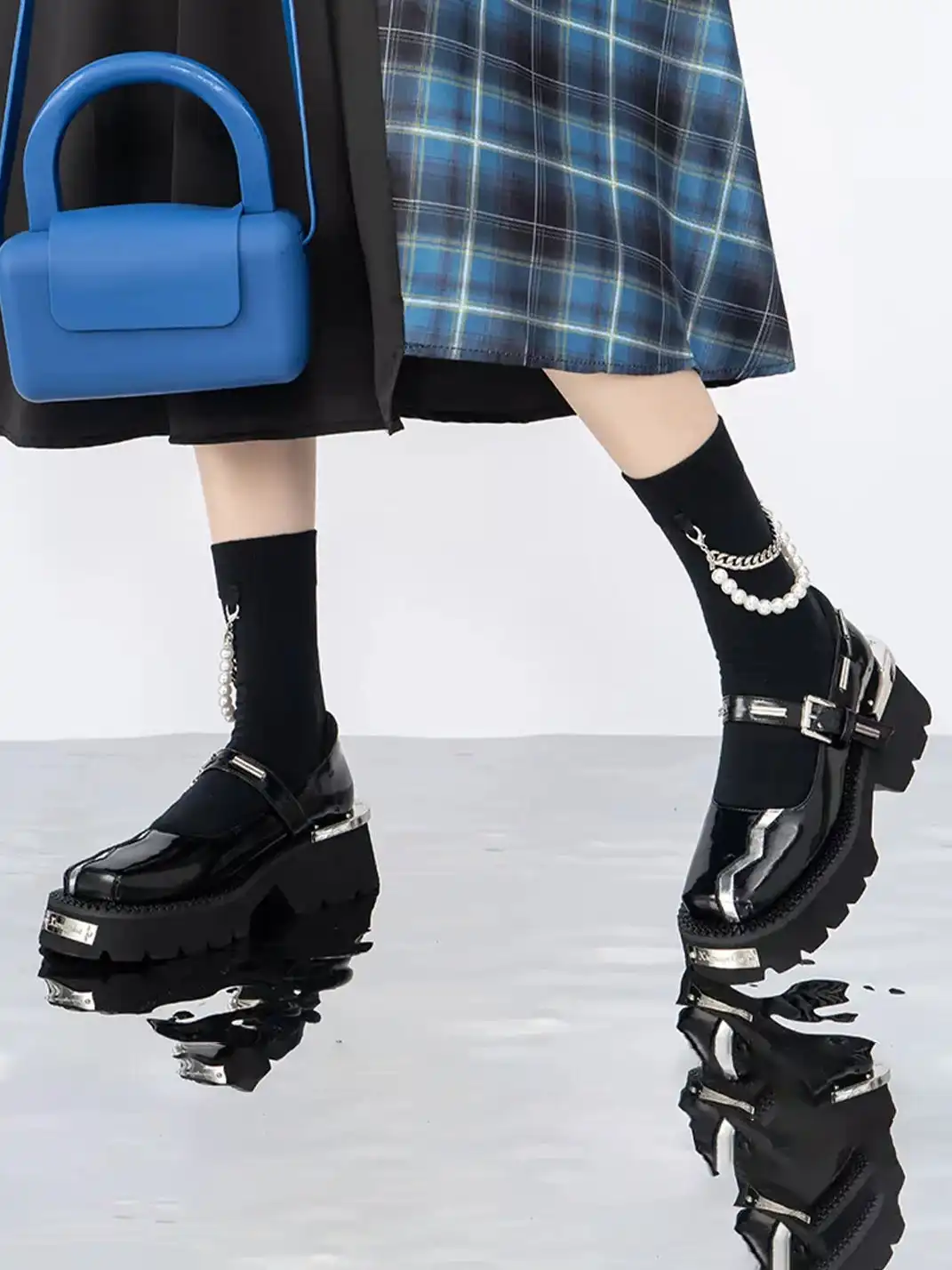 SISTER CURIE | Platform One-Strap Pointed Mary Janes