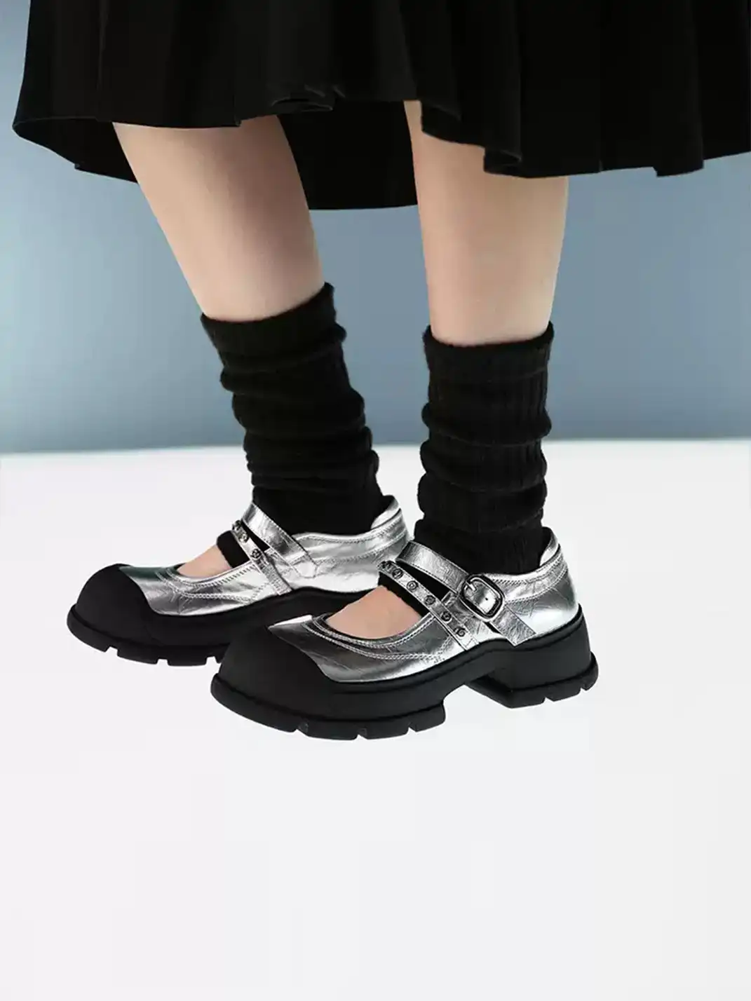 Pas de nom | Strap Buckle Mary Jane Platform Shoes