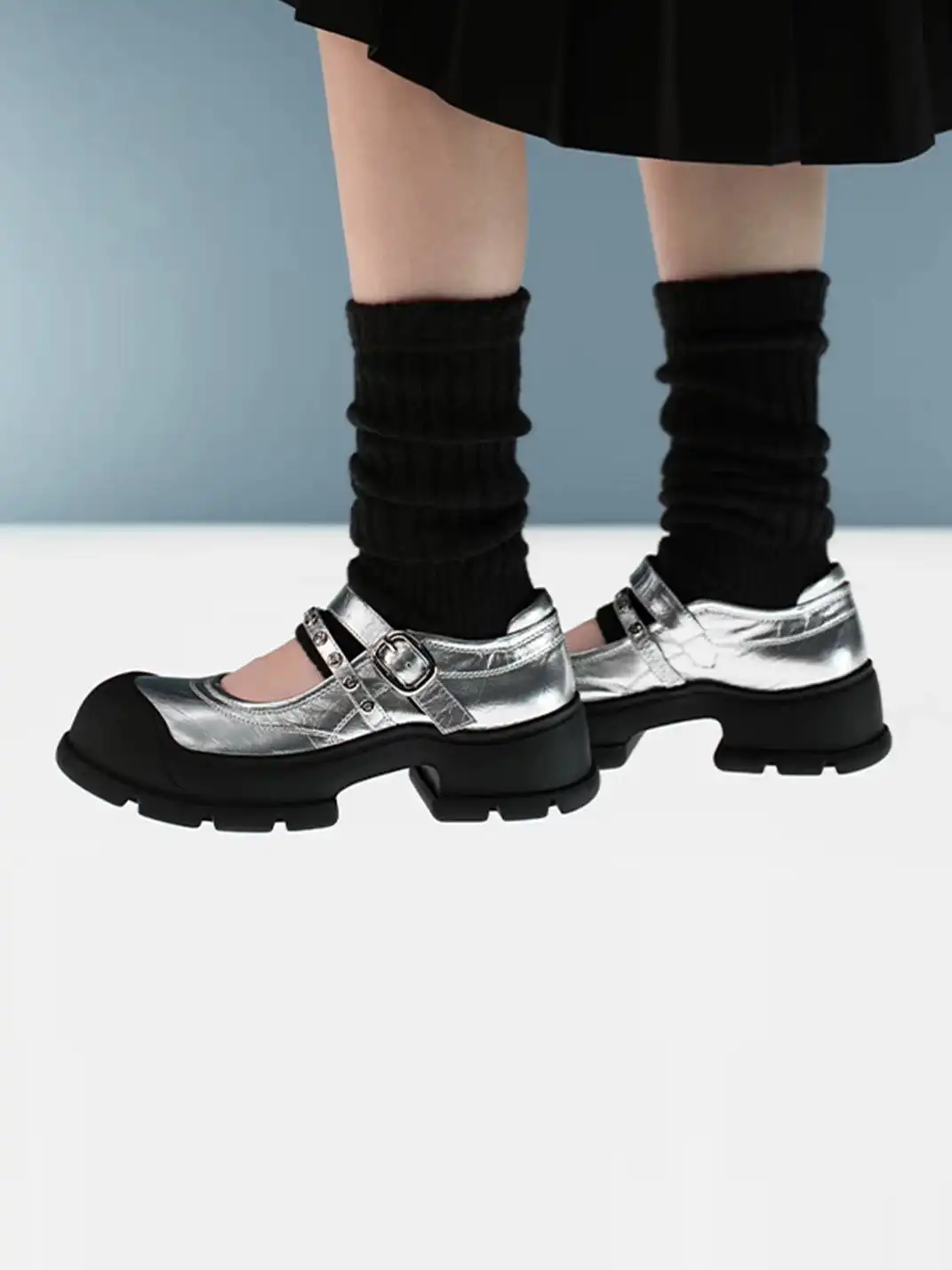 Pas de nom | Strap Buckle Mary Jane Platform Shoes
