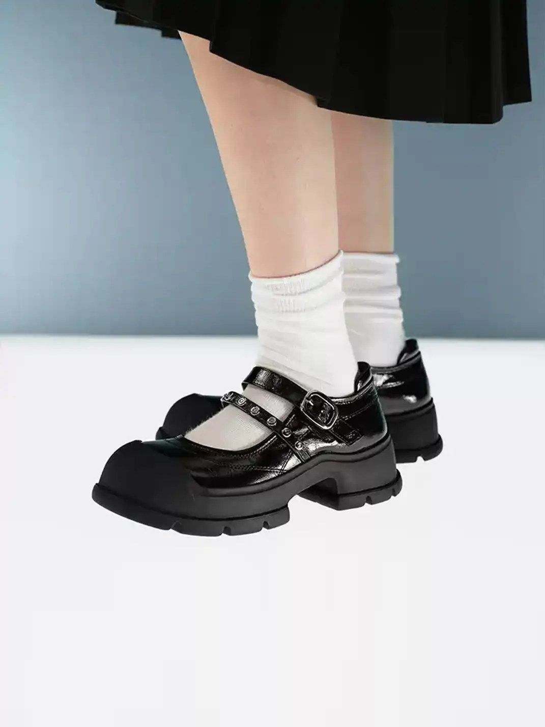 Pas de nom | Strap Buckle Mary Jane Platform Shoes