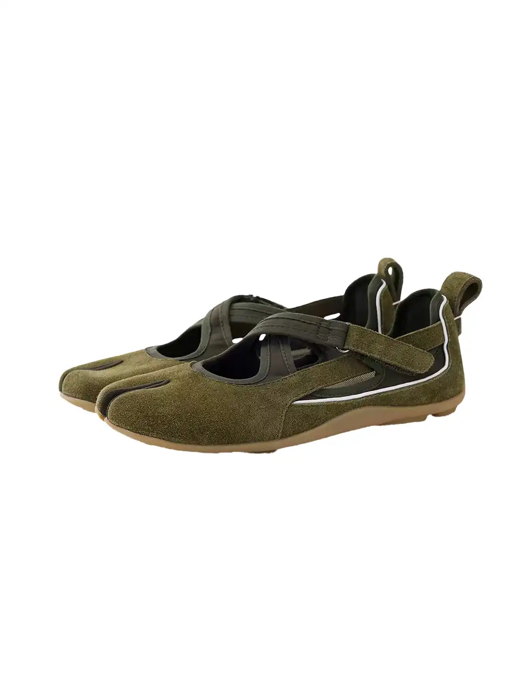 URTIAN SMILER | Crisscross Strap Split Toe Flat Ballet Shoes