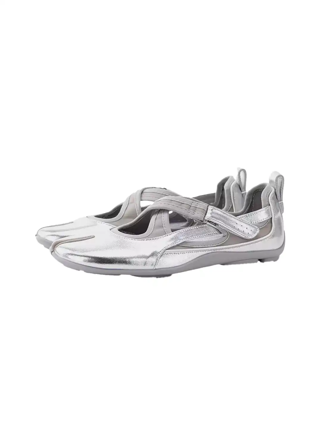 URTIAN SMILER | Crisscross Strap Split Toe Flat Ballet Shoes