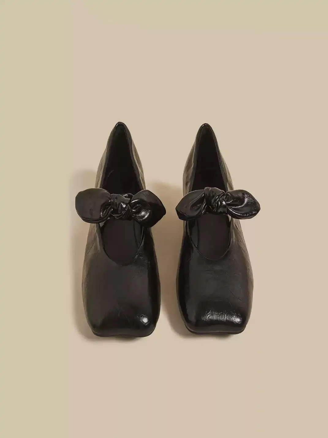 CHUOLEI | Bow Square Toe Mary Jane Flats