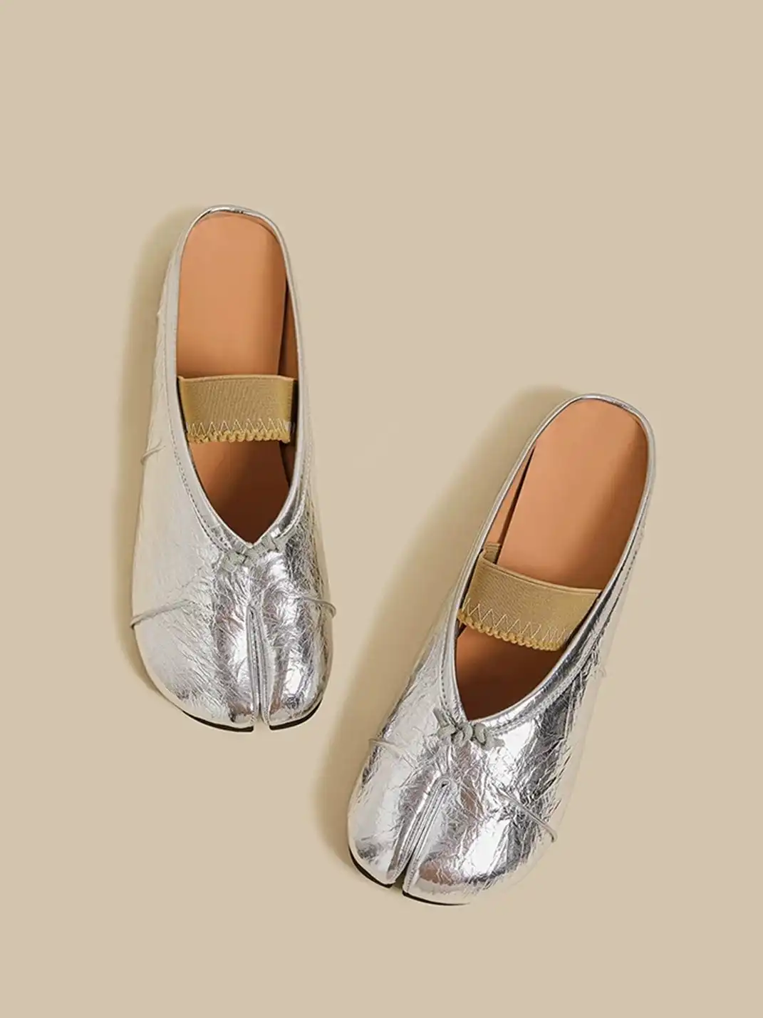 CHUOLEI | Split-Toe One-Strap Mule Flats