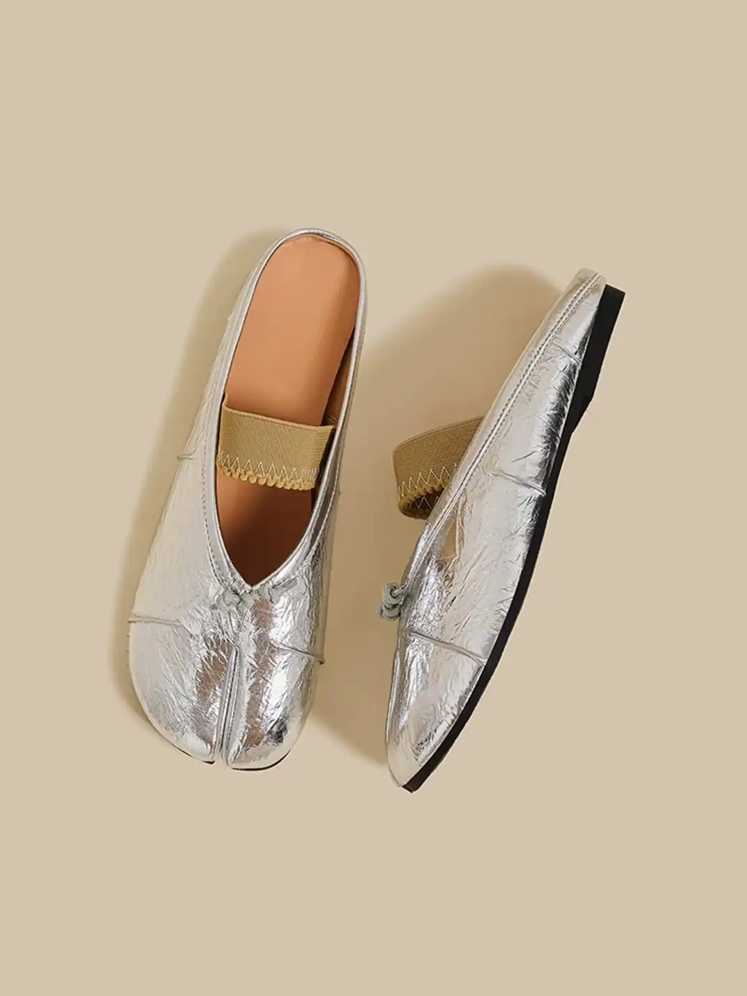 CHUOLEI | Split-Toe One-Strap Mule Flats