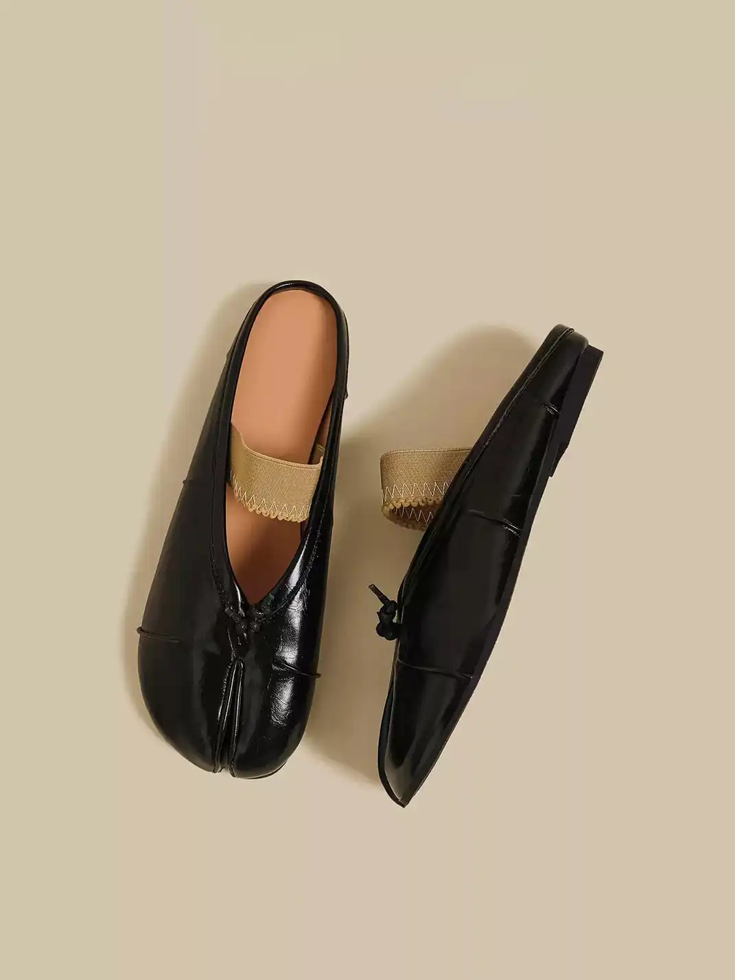 CHUOLEI | Split-Toe One-Strap Mule Flats