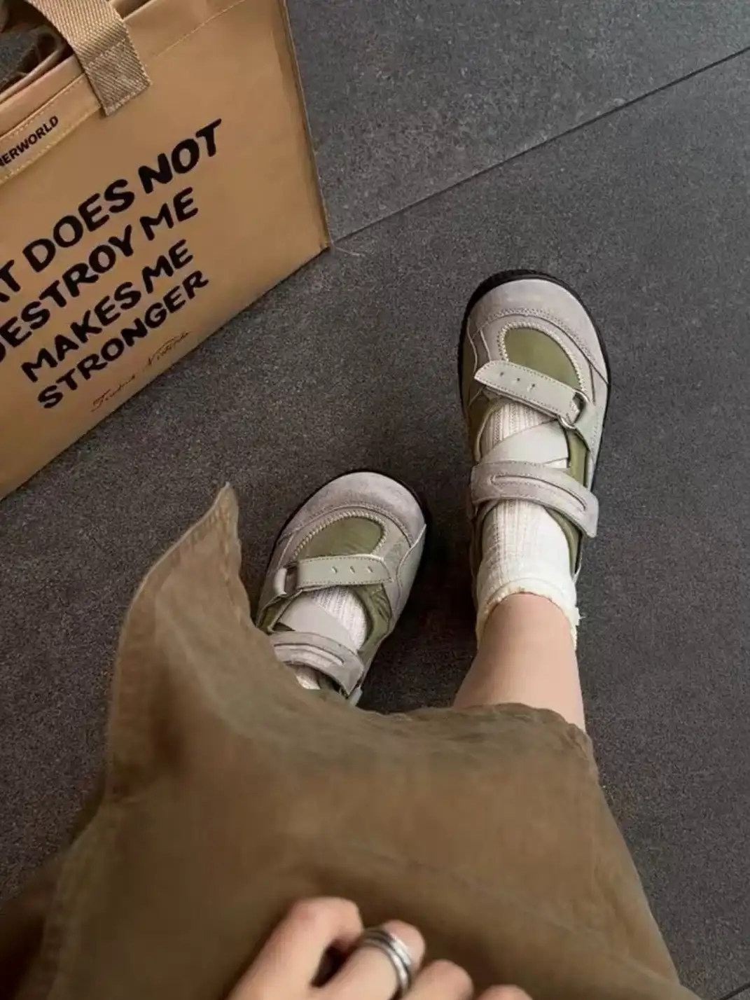 CHUOLEI | Colorblock Velcro Strap Outdoor Sneakers