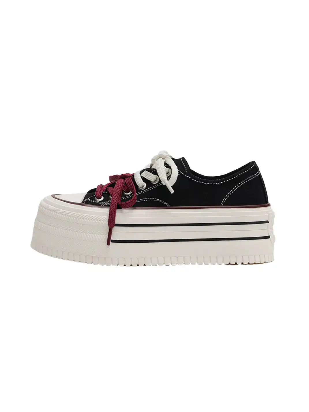 MASOOMAKE | Stripe Platform Lace-Up Sneakers