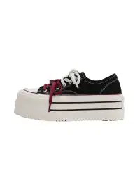 MASOOMAKE | Stripe Platform Lace-Up Sneakers