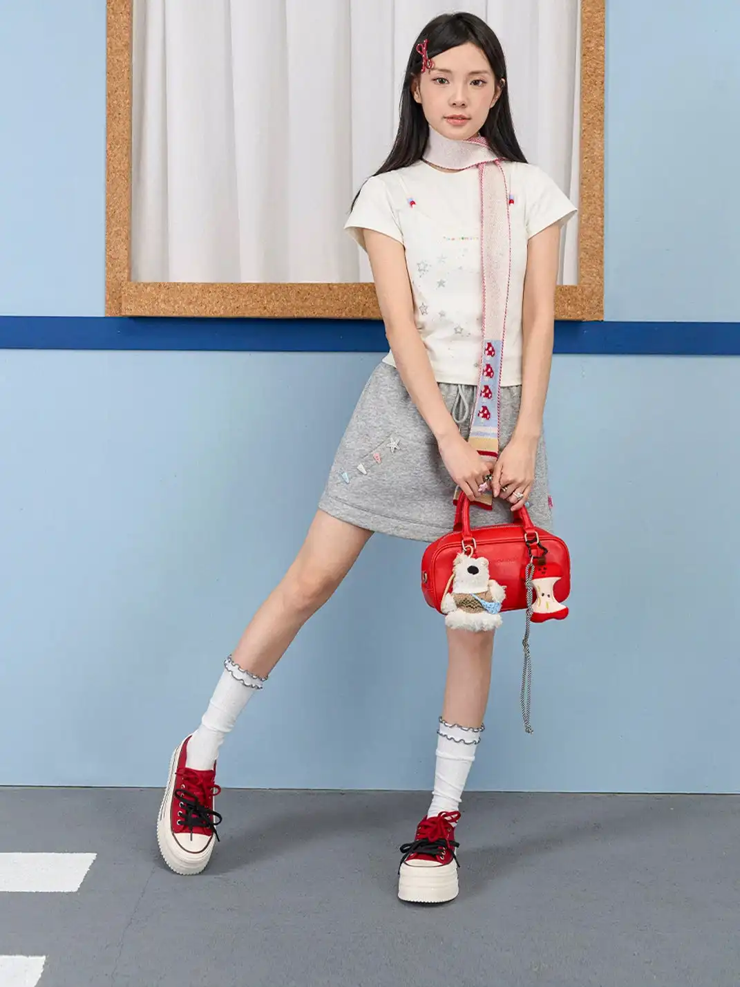 MASOOMAKE | Stripe Platform Lace-Up Sneakers