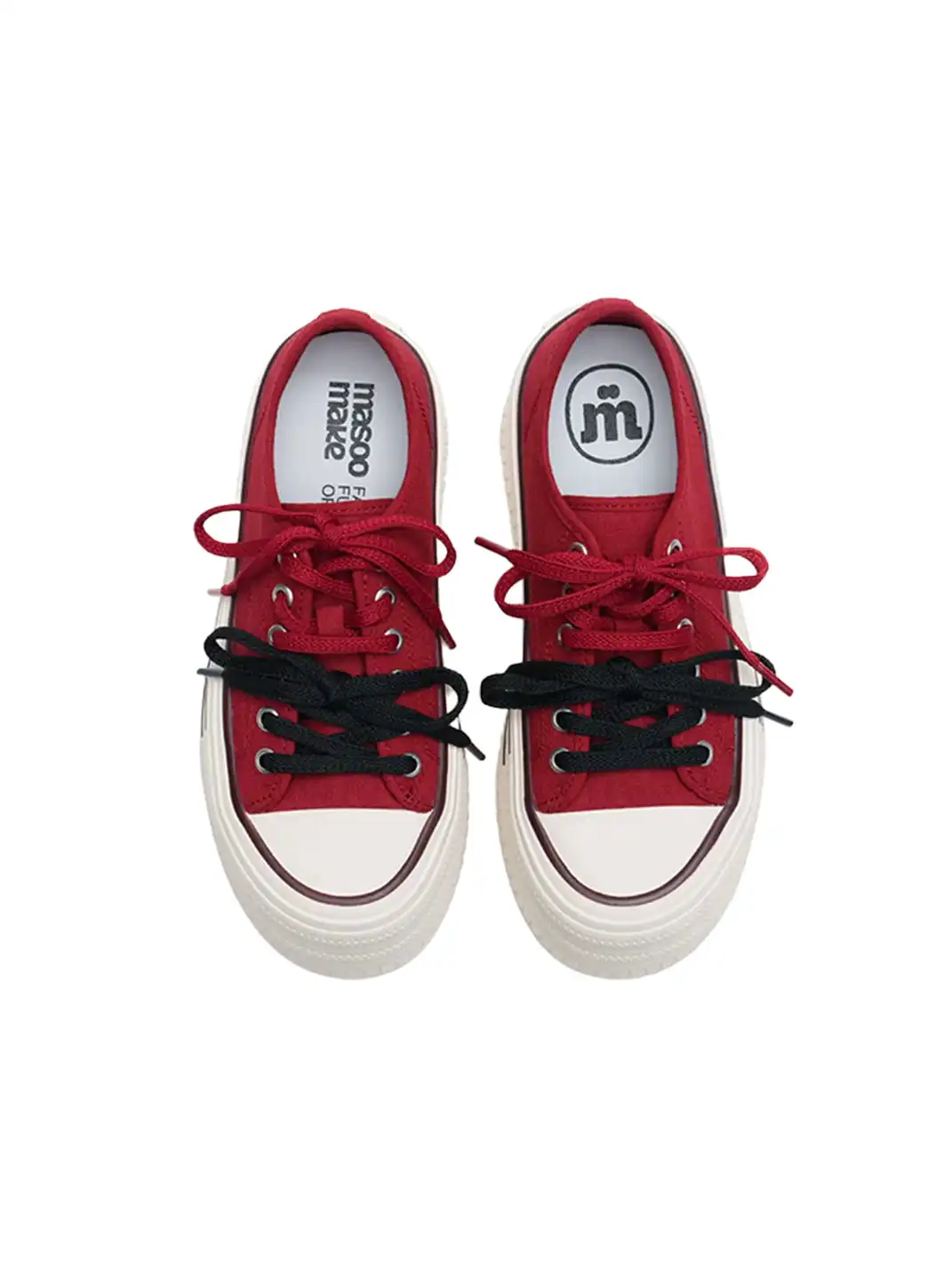 MASOOMAKE | Stripe Platform Lace-Up Sneakers