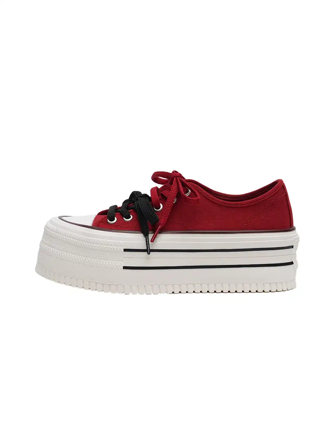 MASOOMAKE | Stripe Platform Lace-Up Sneakers