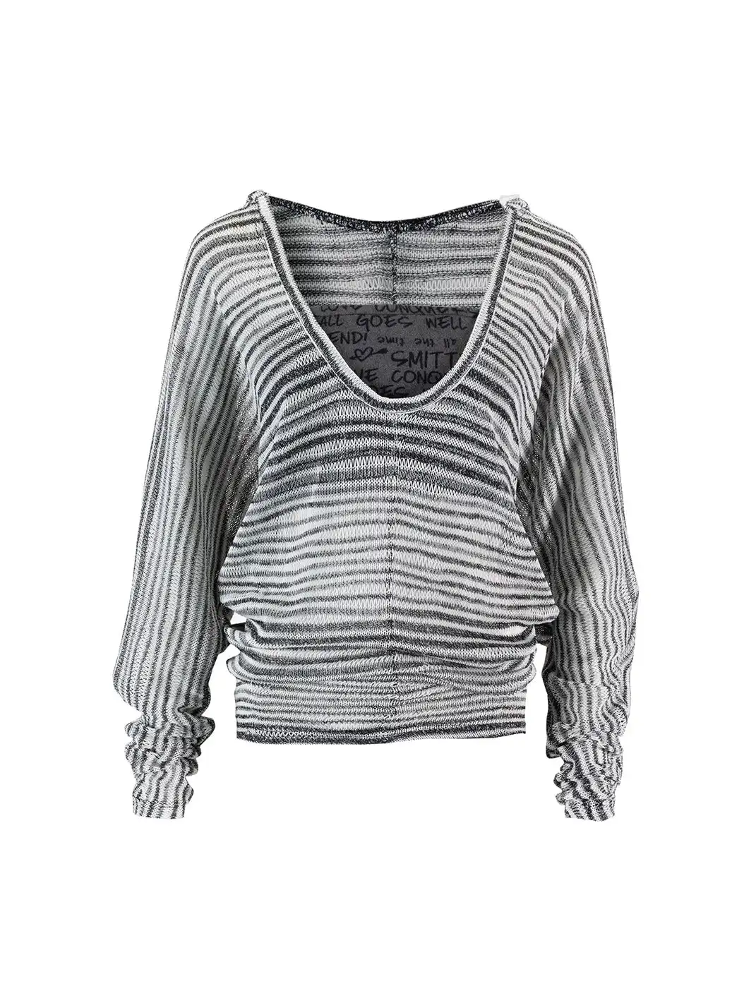 CestNous | Striped Tube Top & Hooded Top Two-Piece Set