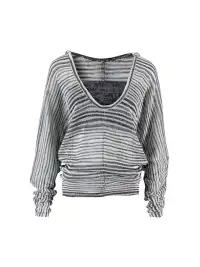 CestNous | Striped Tube Top & Hooded Top Two-Piece Set