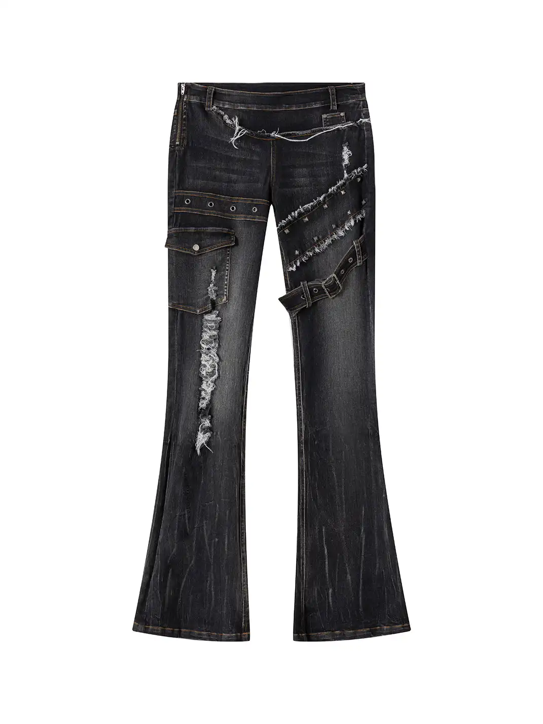 CestNous | Ripped Spliced Flared Jeans