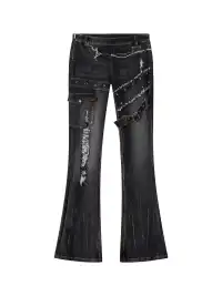 CestNous | Ripped Spliced Flared Jeans