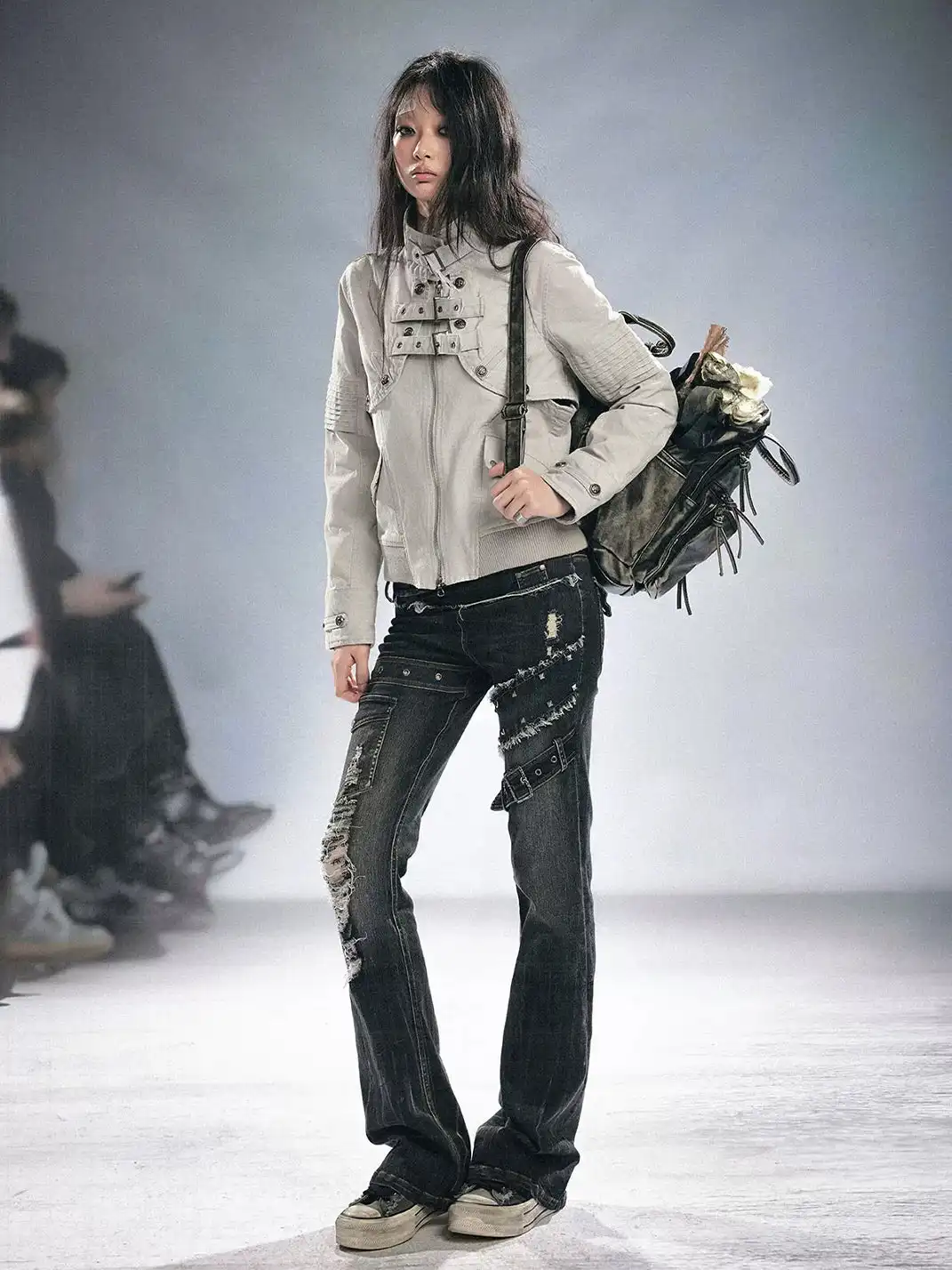CestNous | Ripped Spliced Flared Jeans