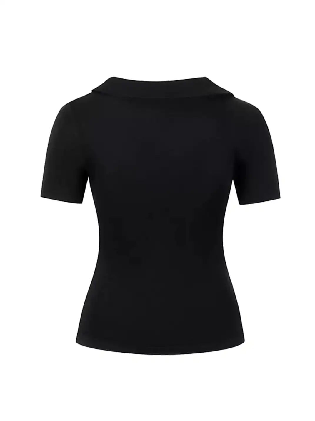 CestNous | Bead Chain Letter Print Color Block Fake Two-Piece T-Shirt