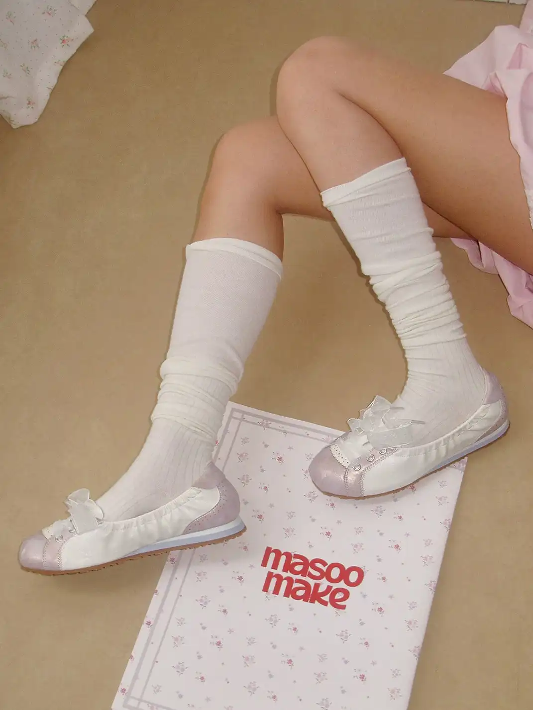 MASOOMAKE | Bow Pearl Mary Jane Flats