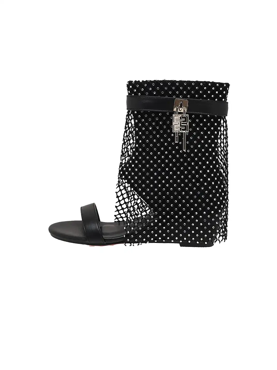 CHUOLEI | Flat Open-Toe Rhinestone Roman Sandal Boots