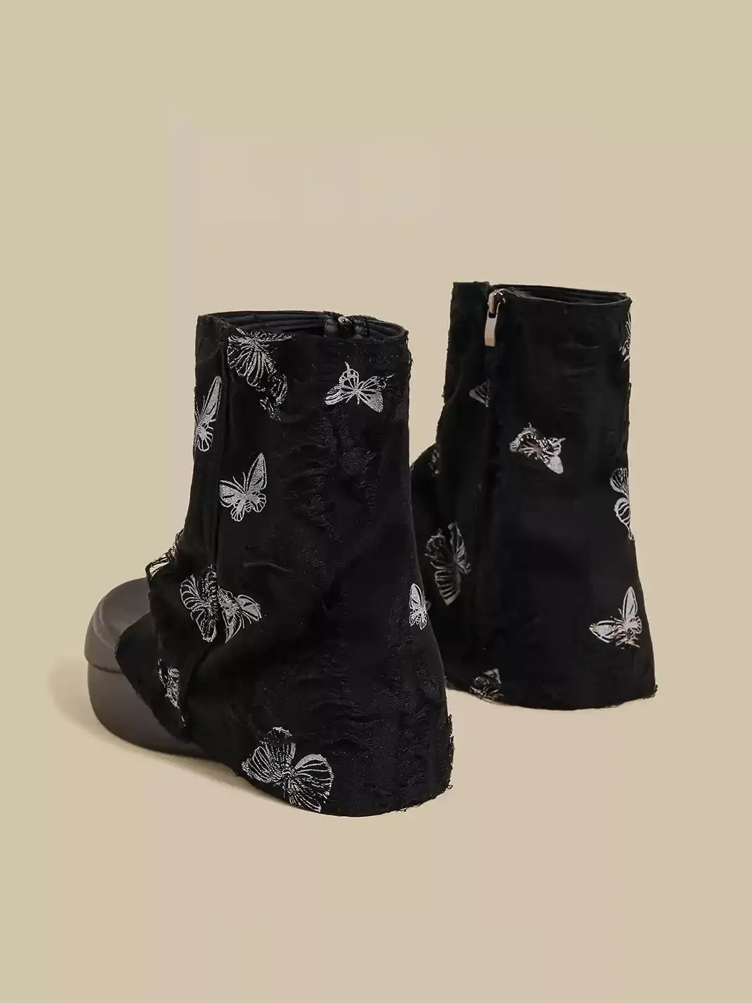 CHUOLEI | Butterfly Embroidery Slouchy Thong Sandal Boots
