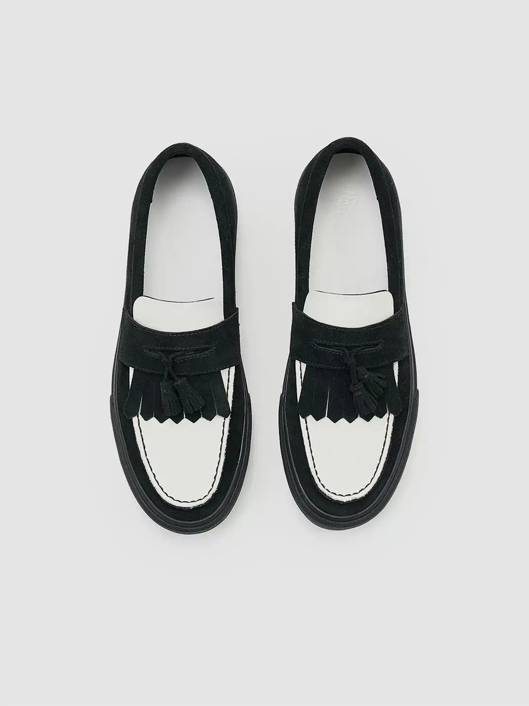 T/C MADE│Two-Tone Tassel Fringe Suede Platform Loafers