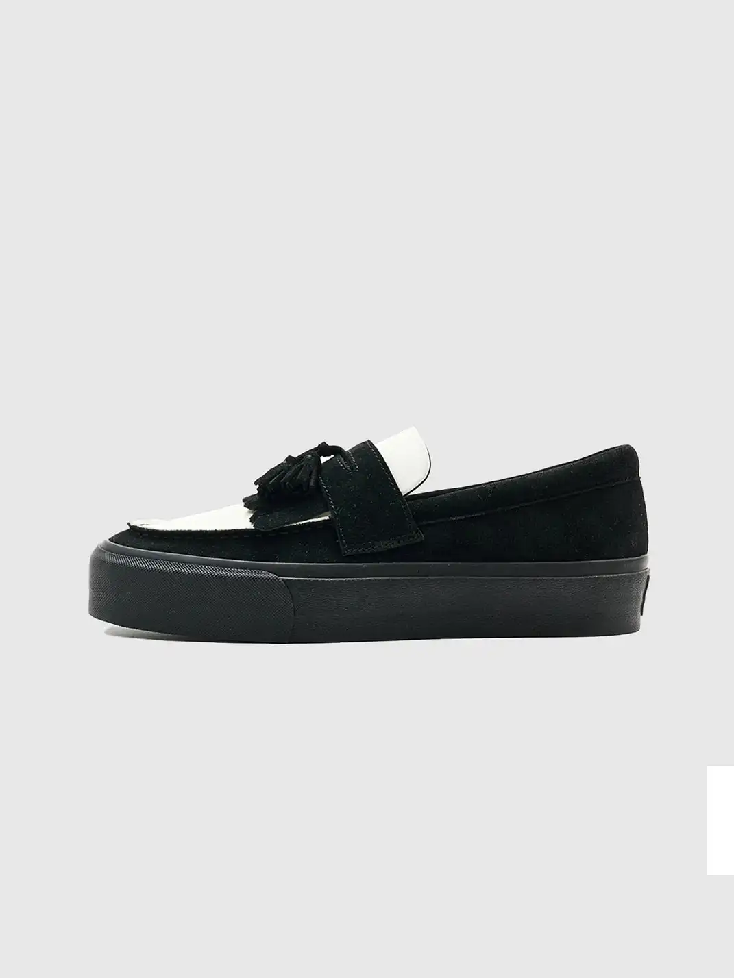T/C MADE│Two-Tone Tassel Fringe Suede Platform Loafers