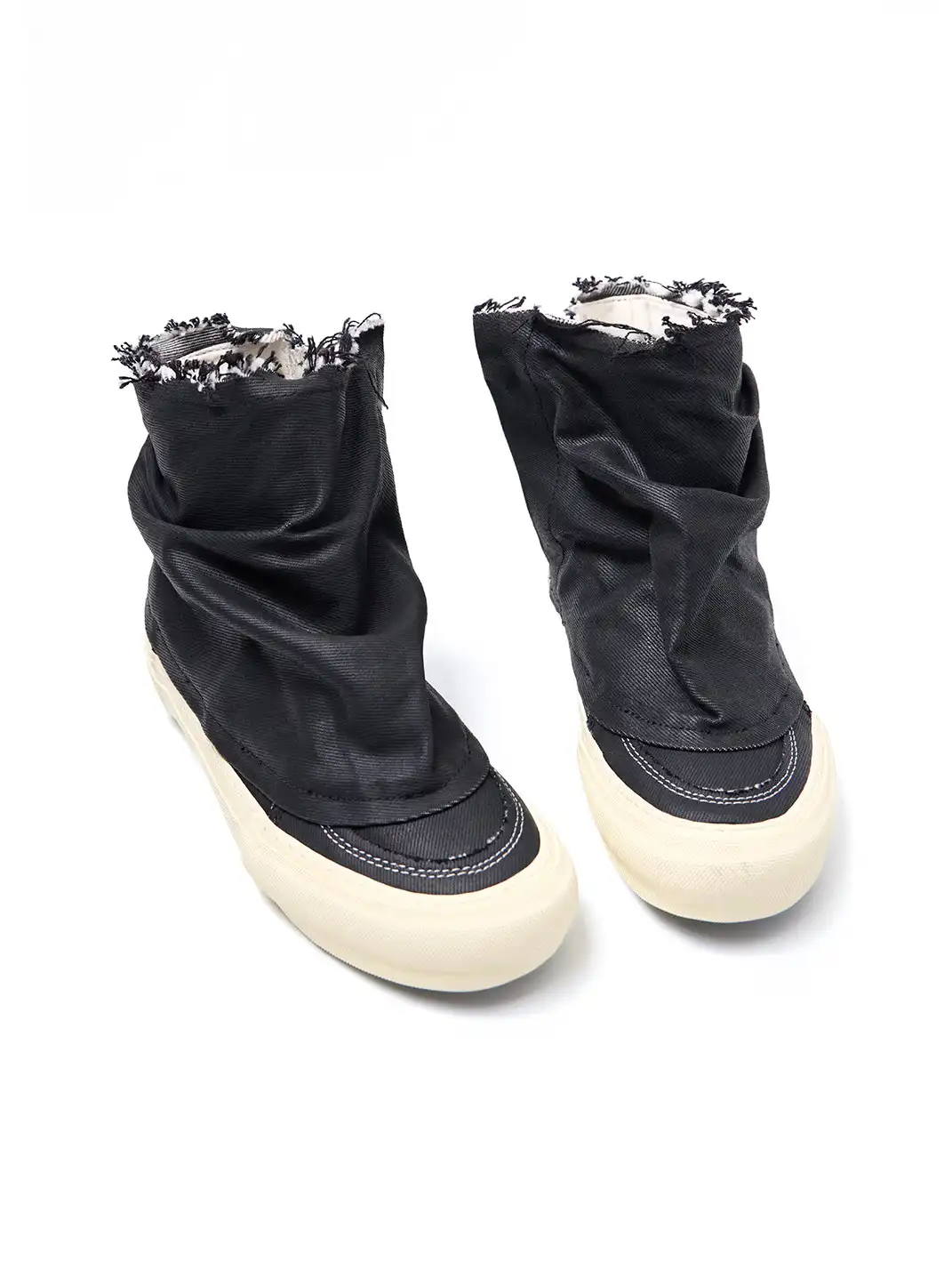 TBR | Handmade Frayed Ruched Slouchy High-Top Vulcanized Shoes