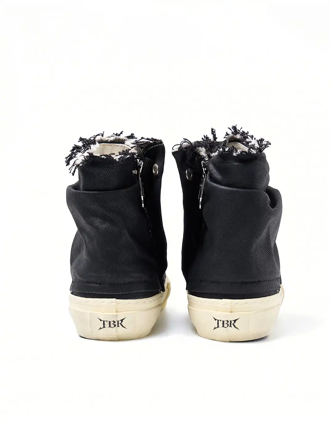 TBR | Handmade Frayed Ruched Slouchy High-Top Vulcanized Shoes