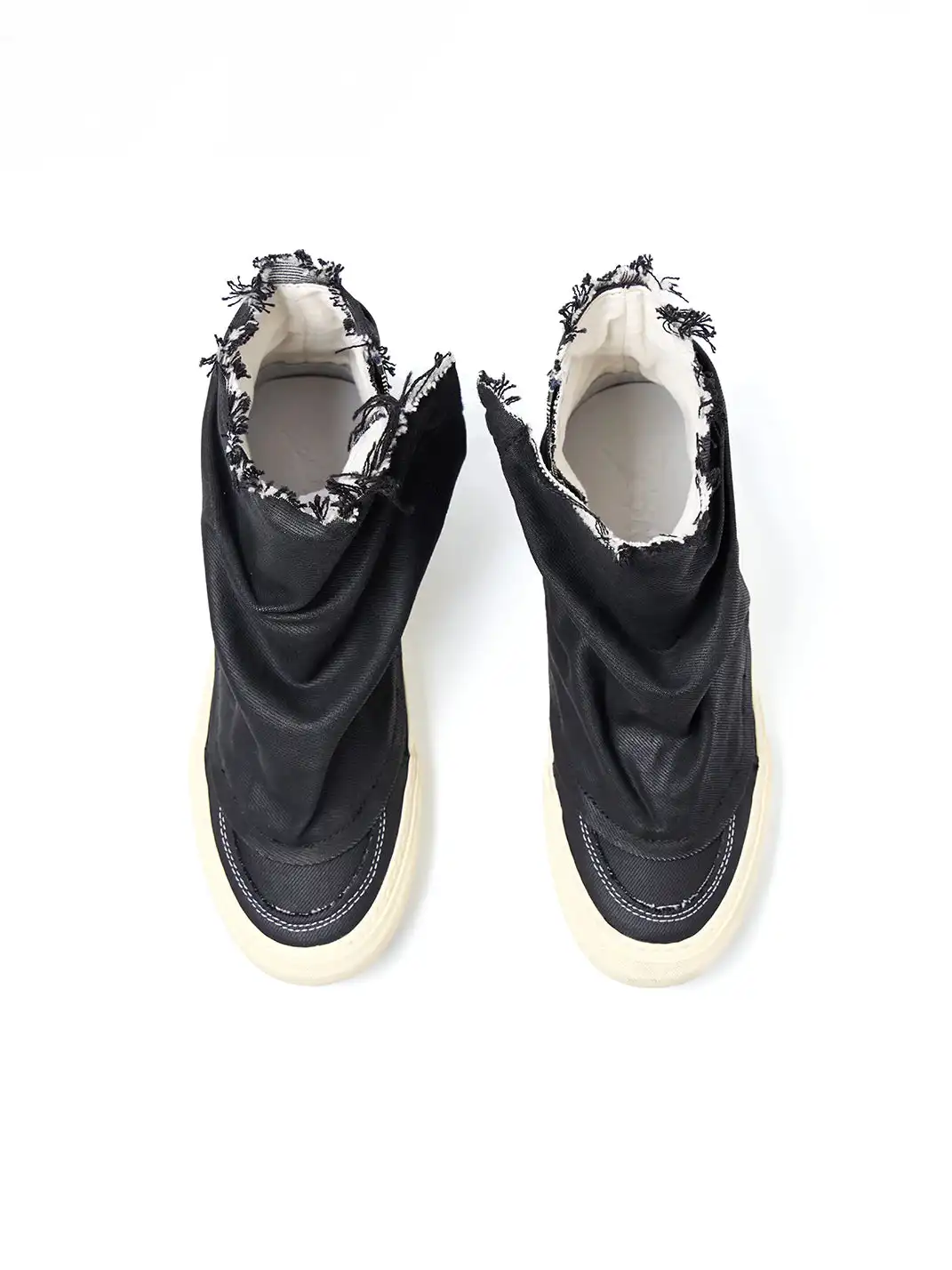 TBR | Handmade Frayed Ruched Slouchy High-Top Vulcanized Shoes