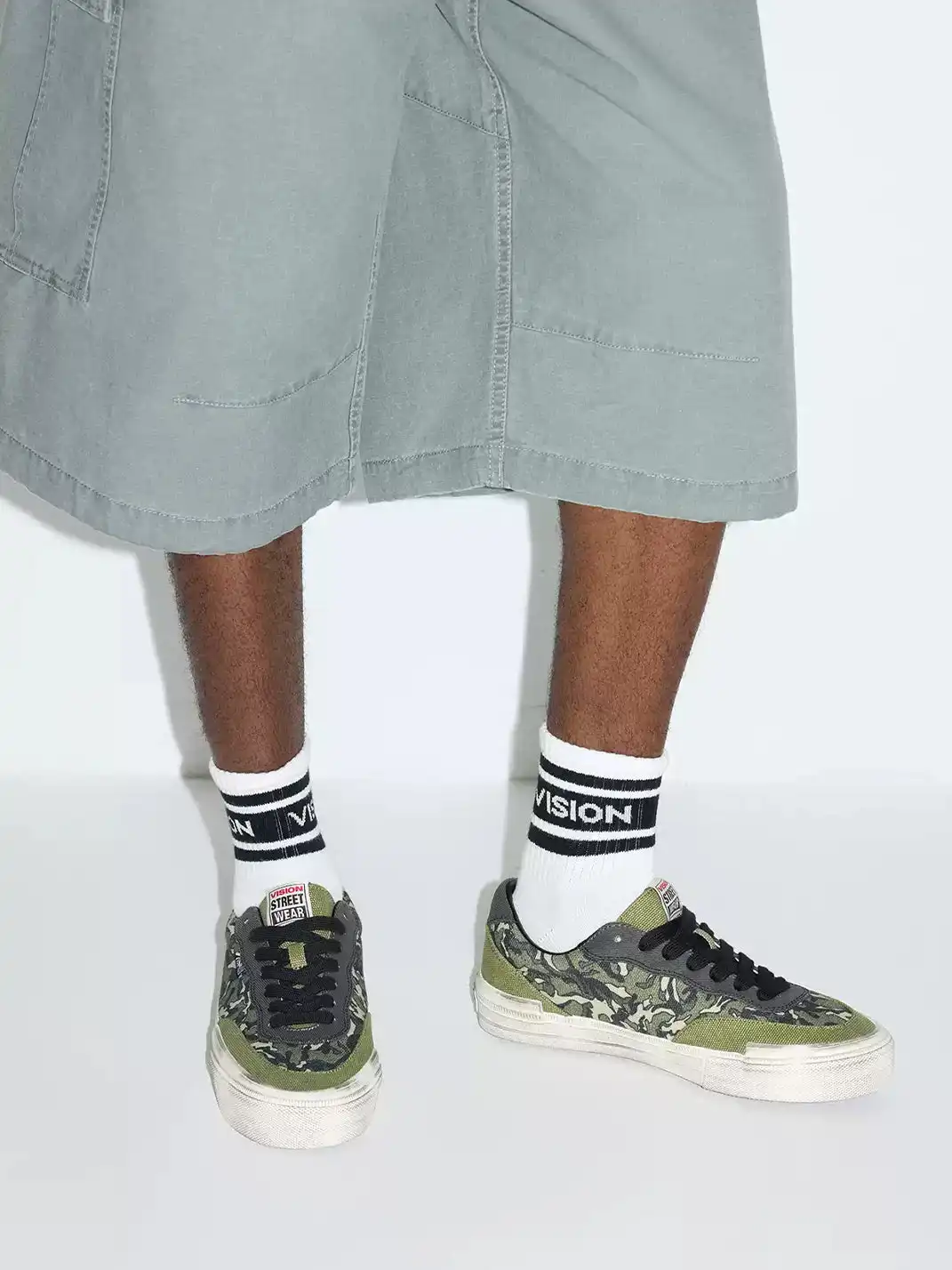 VSW | Distressed Camo Low-Top Skate Shoes