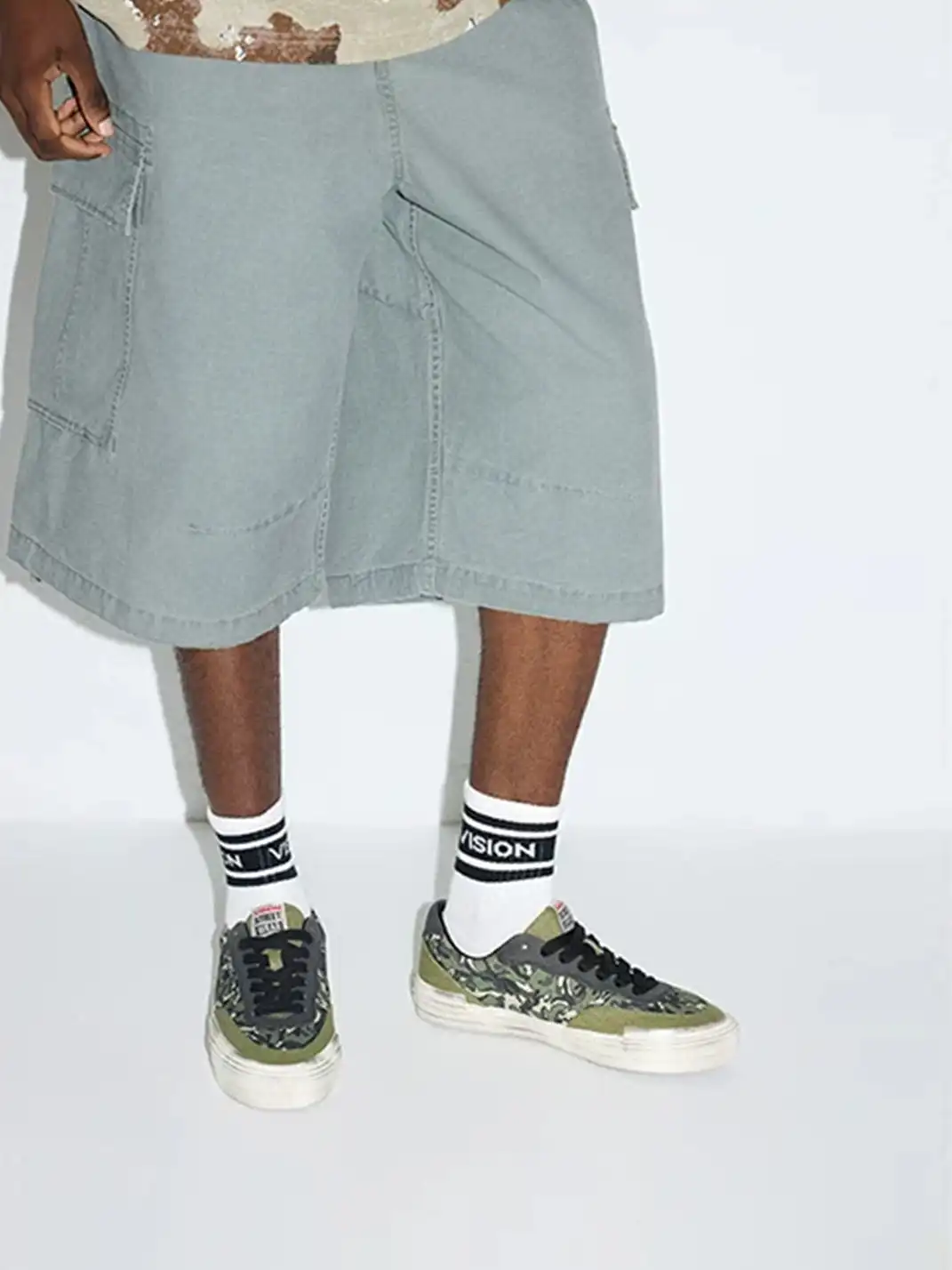 VSW | Distressed Camo Low-Top Skate Shoes
