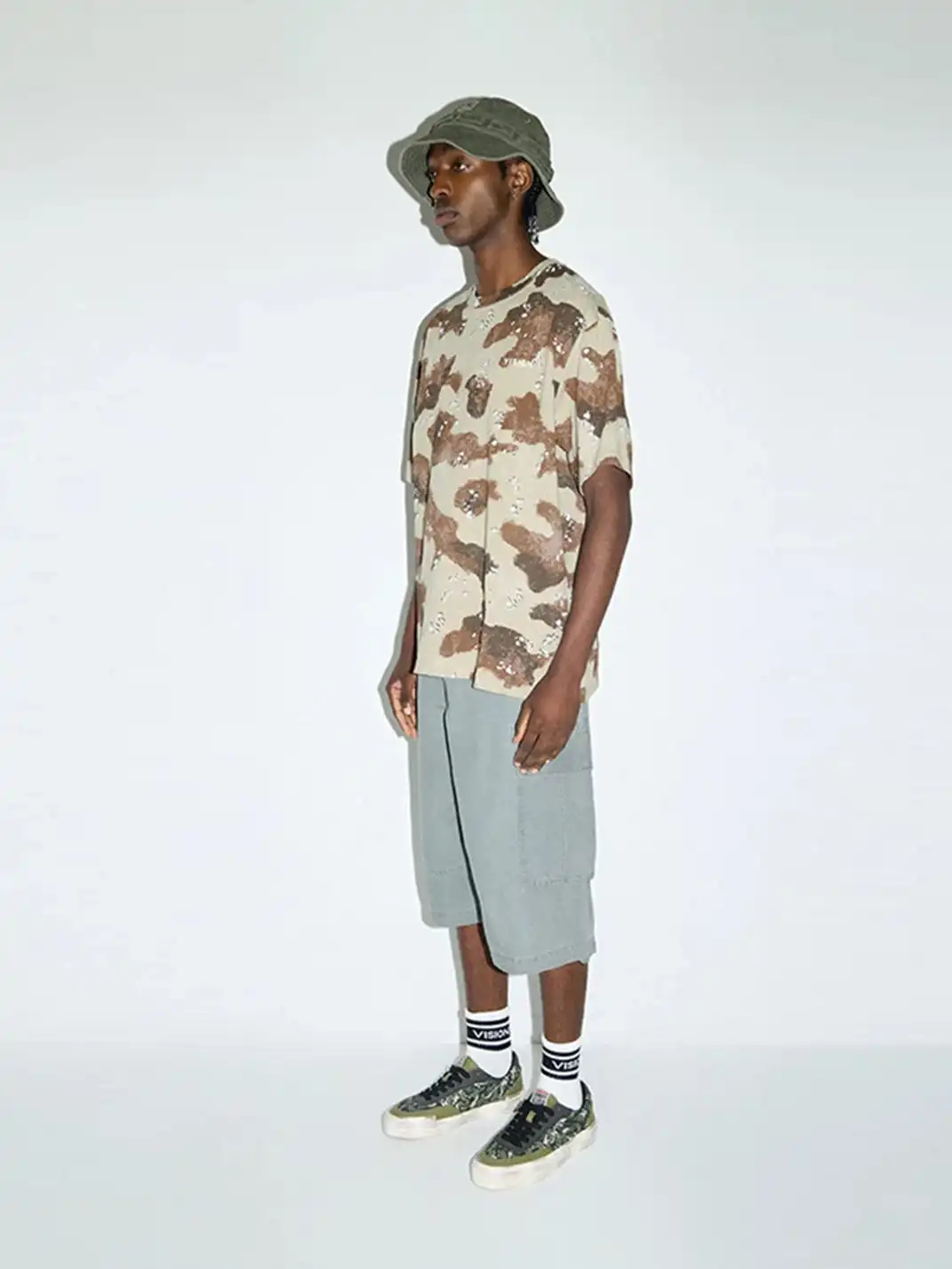 VSW | Distressed Camo Low-Top Skate Shoes