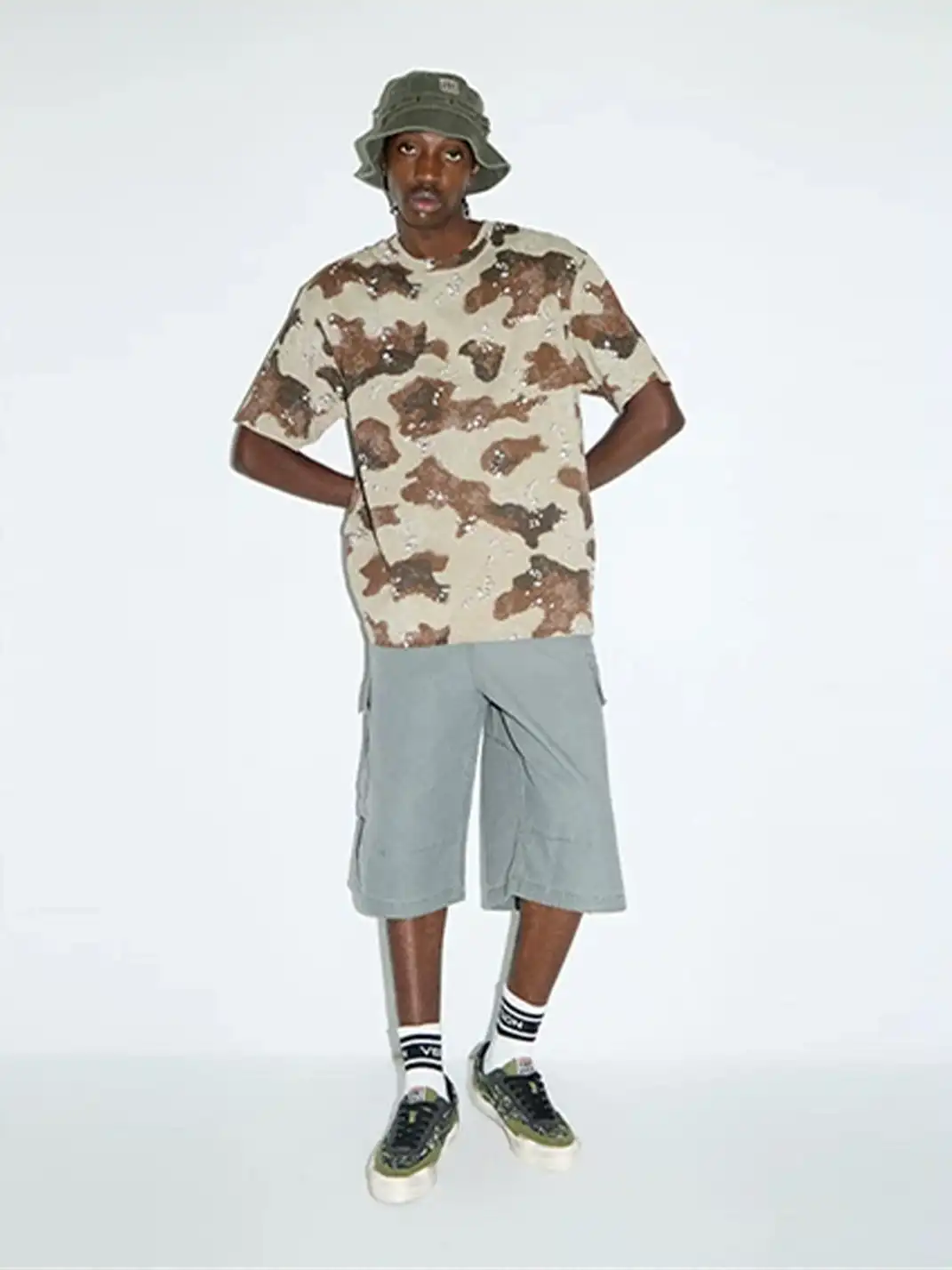 VSW | Distressed Camo Low-Top Skate Shoes