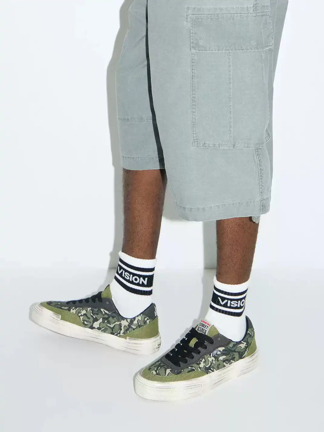 VSW | Distressed Camo Low-Top Skate Shoes