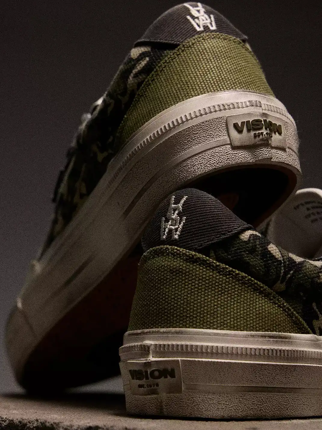 VSW | Distressed Camo Low-Top Skate Shoes