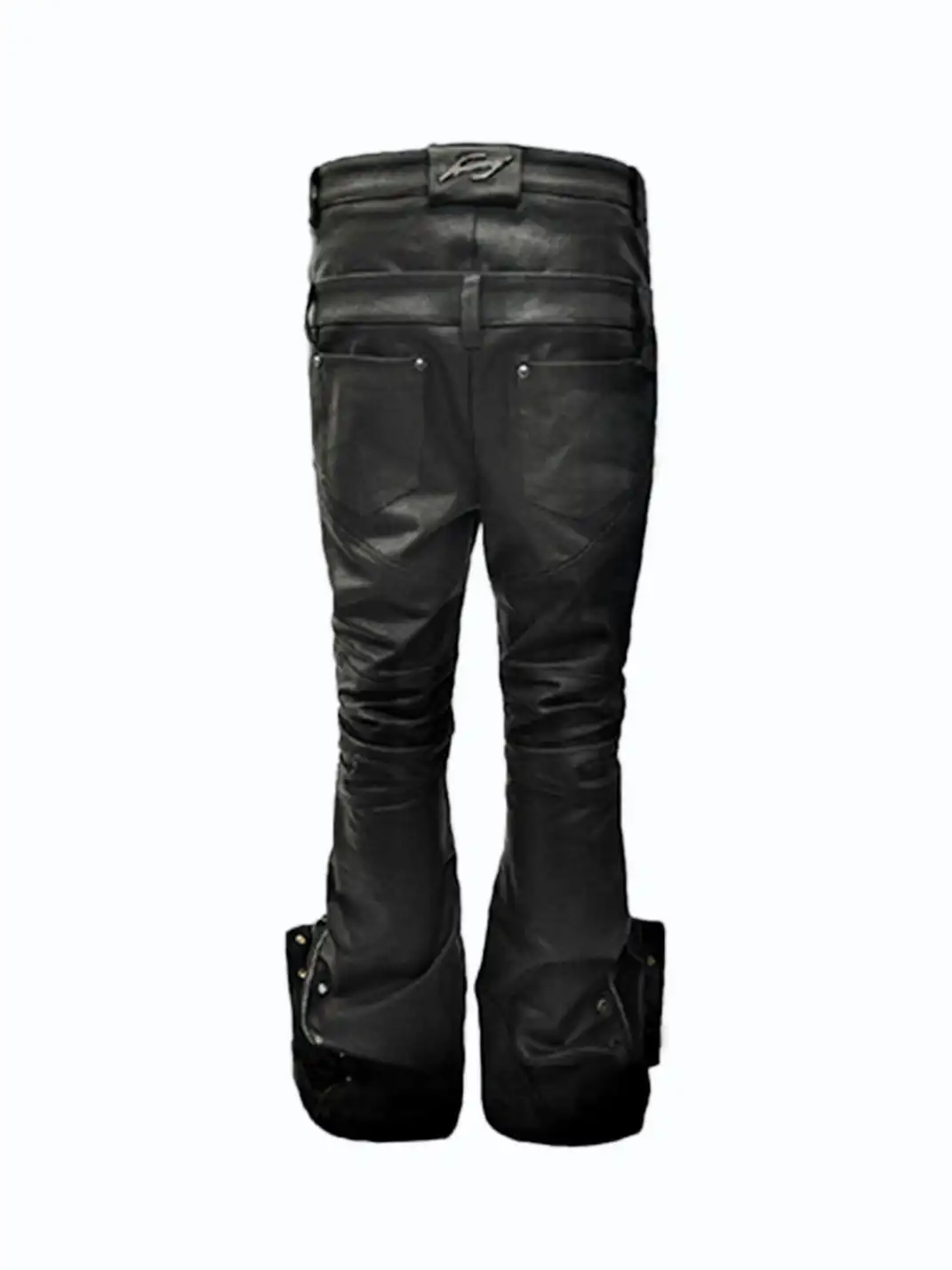 SSIN7 | Curved Blade Double Waist Waxed Studded Jeans