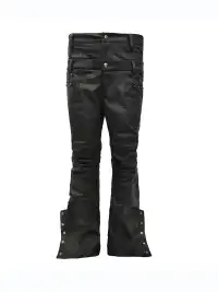 SSIN7 | Curved Blade Double Waist Waxed Studded Jeans