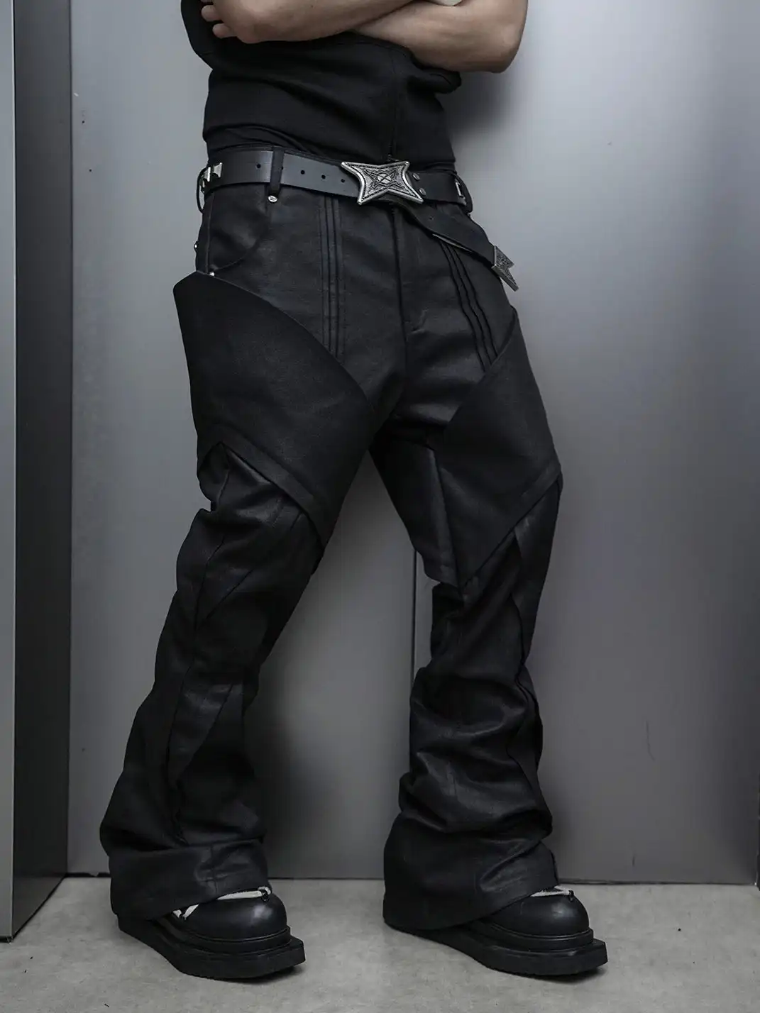 SSIN7 | Deconstructed Patchwork Waxed Jeans