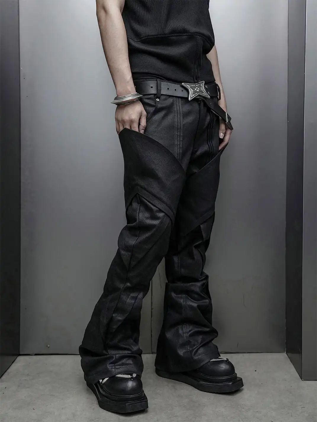 SSIN7 | Deconstructed Patchwork Waxed Jeans