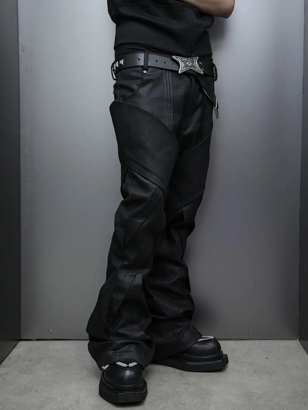 SSIN7 | Deconstructed Patchwork Waxed Jeans