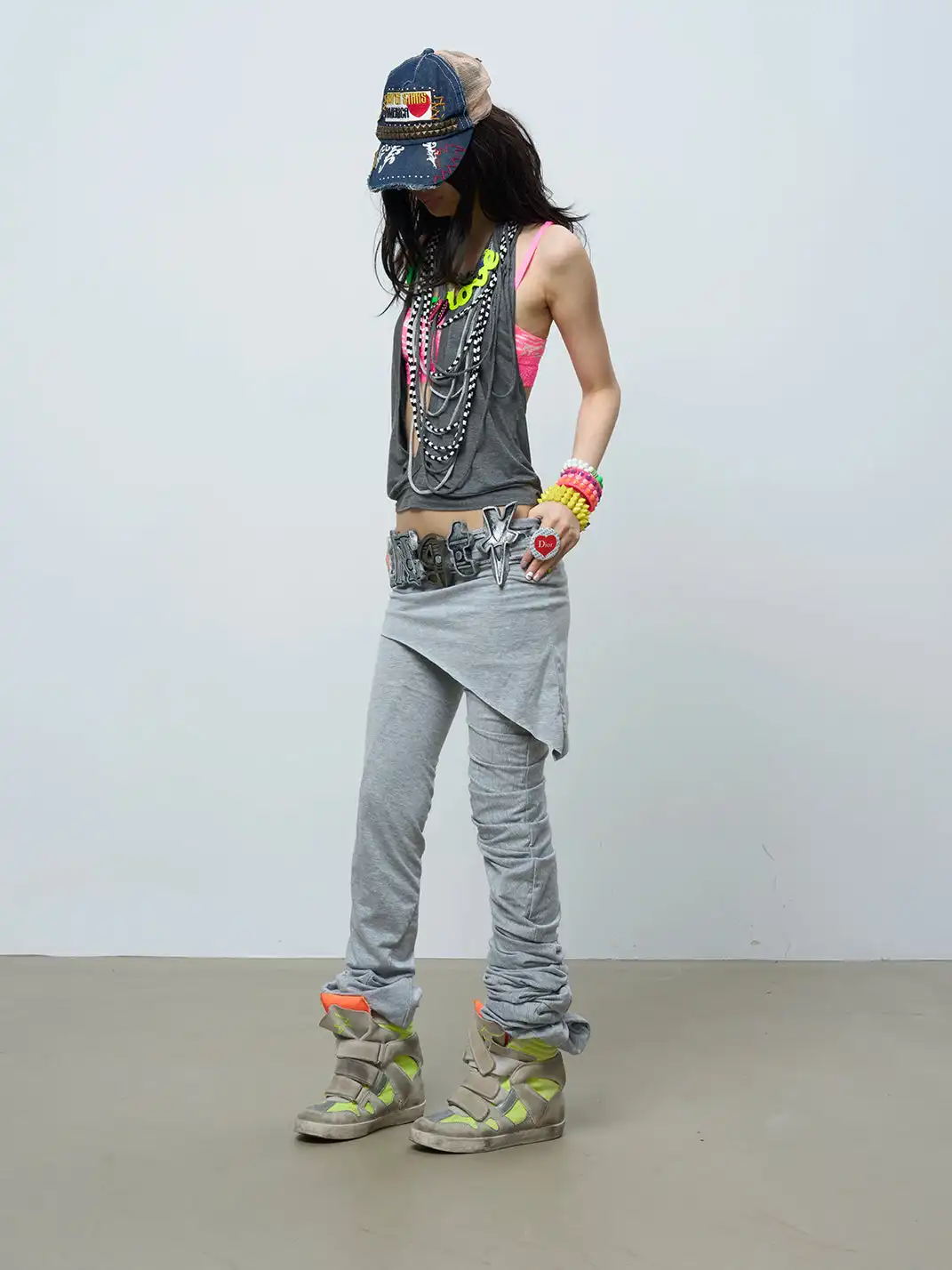BITE | Low Rise Cut Floor-Length Double Layer Pants