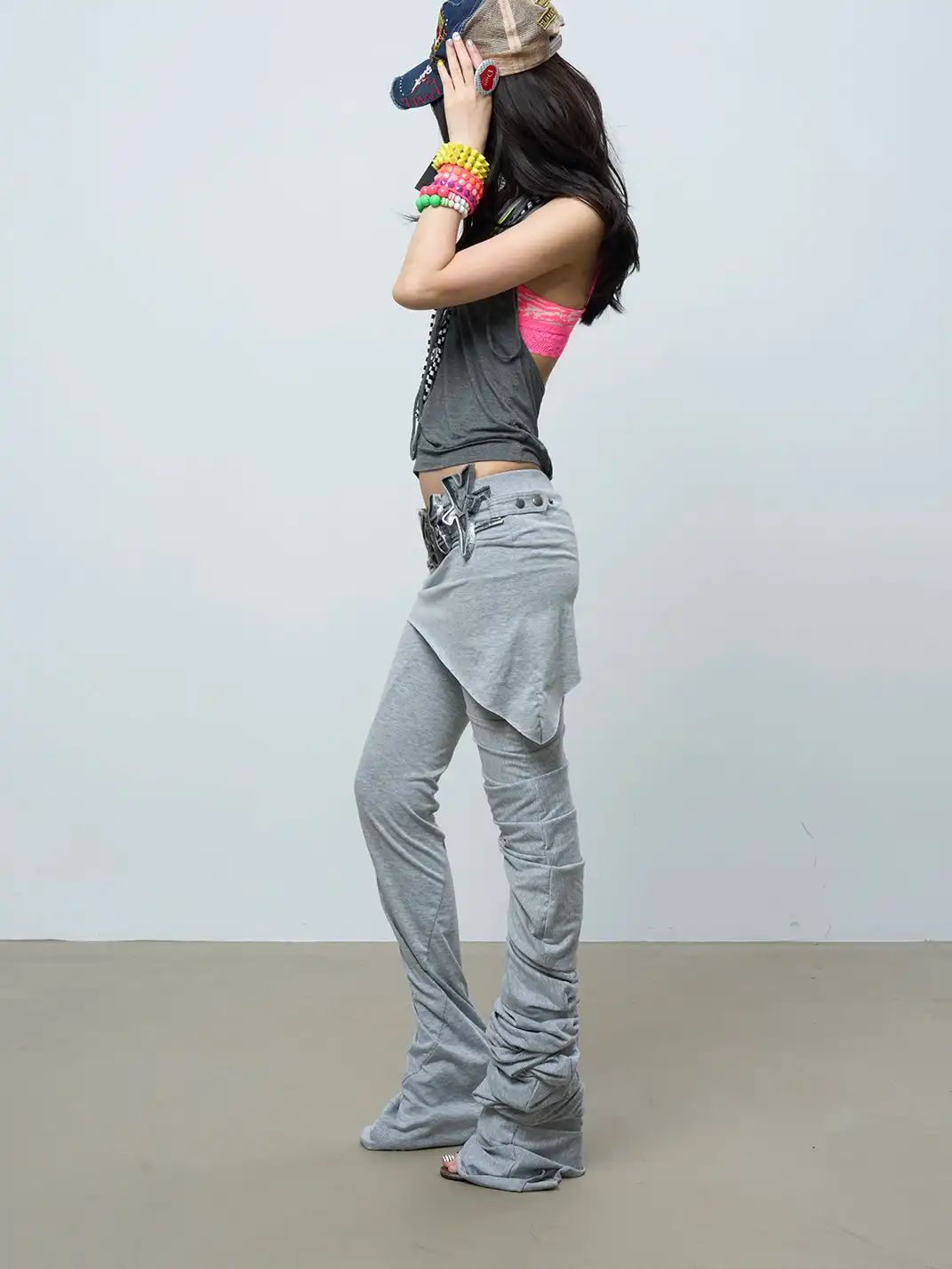 BITE | Low Rise Cut Floor-Length Double Layer Pants