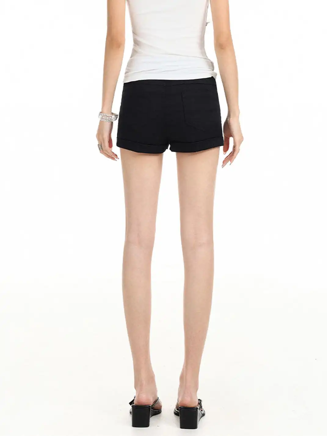 BIGGOLD | High Waist Cuffed Cargo Shorts